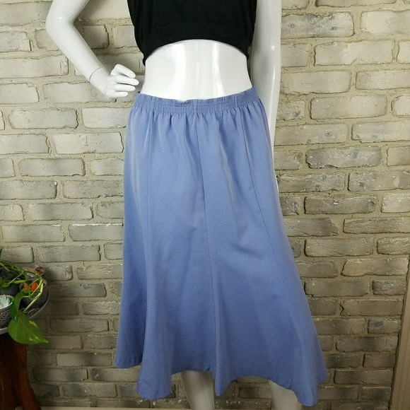VINTAGE Regal Skirt Sze 12 Blue Stretch Flare - Picture 3 of 8
